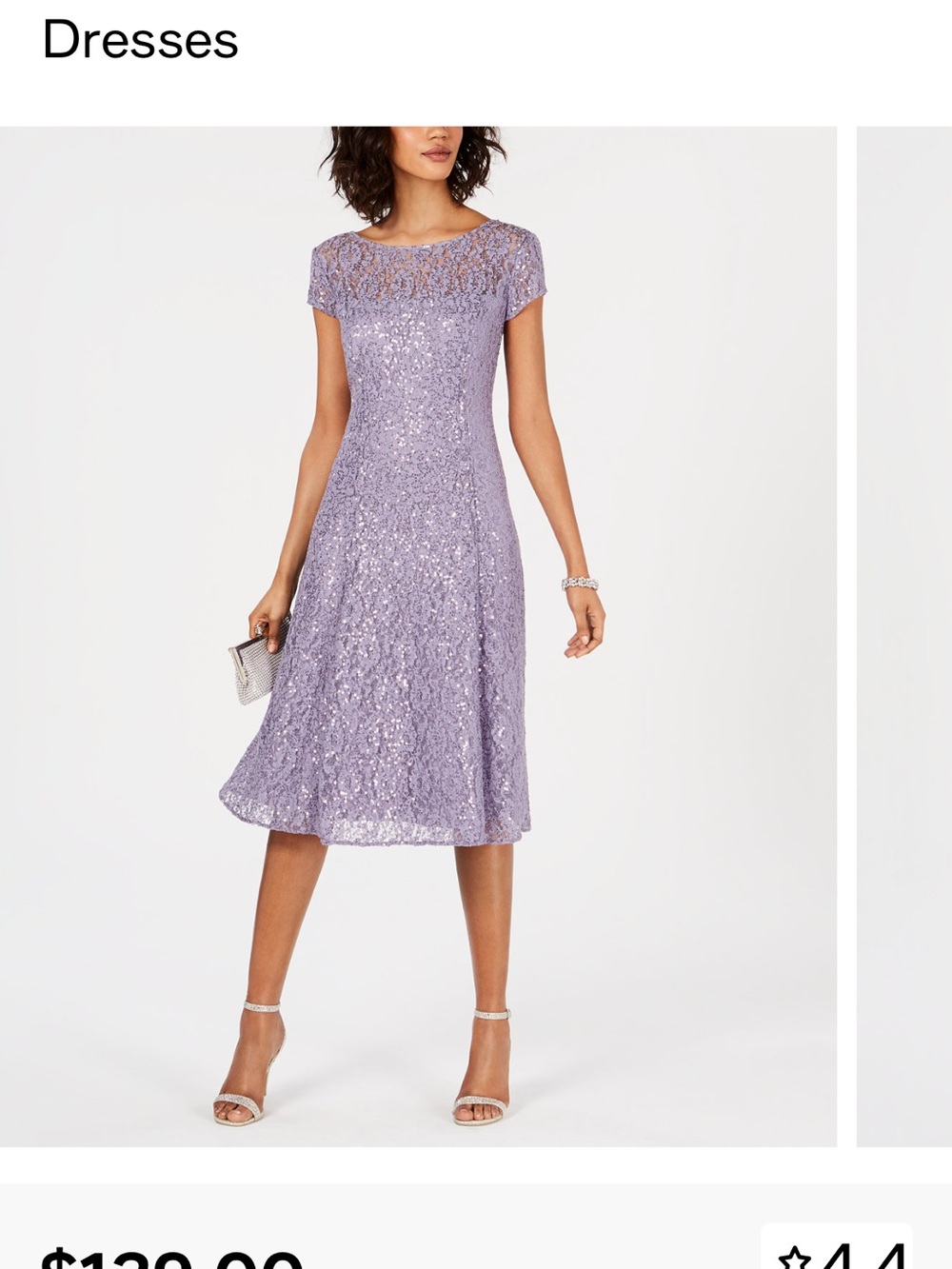 SLNY Sequined Lace Maxi Dress in Deep Purple